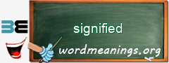 WordMeaning blackboard for signified